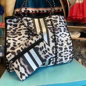 Leopard Neoprene tote